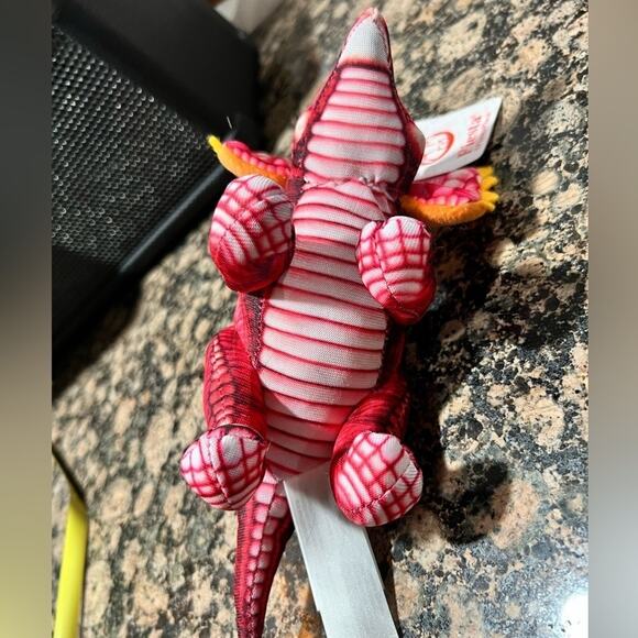 FIESTA Triceratops 8" Printed Plush Stuffed Dinosaur Red Pink NWT - Picture 5 of 9